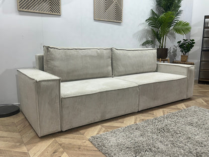 !Showroommodel! Witte Ribstof 4-Zits Zetel