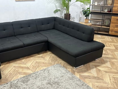 !Showroommodel! Zwarte Stoffen/Lederen U Zetel