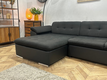 !Showroommodel! Zwarte Stoffen/Lederen U Zetel