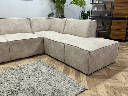 !Showroommodel! Crème Suède Stoffen Hoekzetel