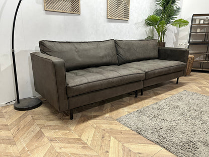 Be Pure Antraciet Suede Stoffen 2.5-Zits Zetel Inc Hocker ~ Losse Kussens Met Afneembare Hoezen