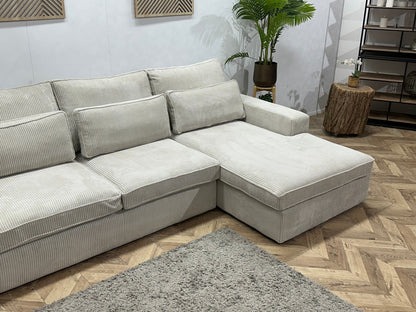 !Showroommodel! Witte Ribstof Hoekzetel
