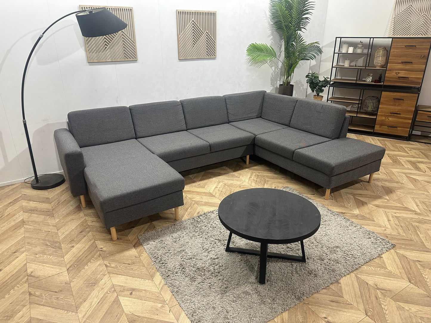 Antraciet U Zetel ~ Losse Rugkussens Met Afneembare Hoezen