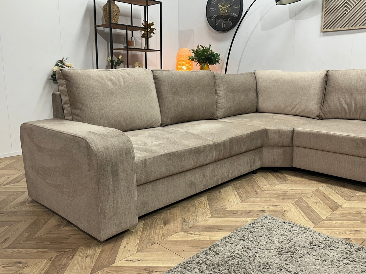!Showroommodel! Beige Velvet U Zetel