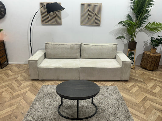 !Showroommodel! Witte Ribstof 4-Zits Zetel