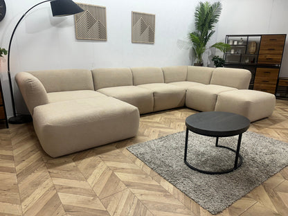 !Showroommodel! Beige Bouclé Stoffen U Zetel