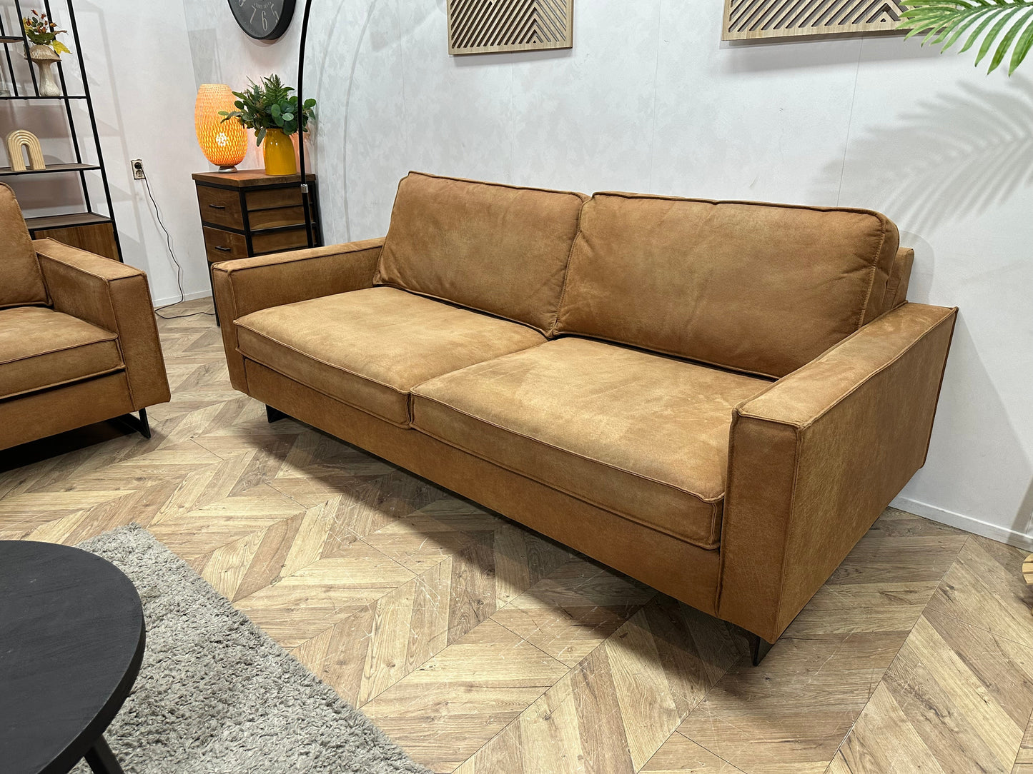 Cognac Bruine Suède Zetels Set ~ Losse Kussens