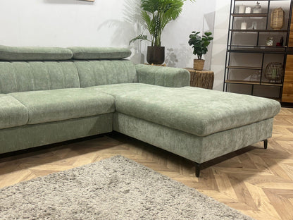 !Showroommodel! Groene Cremona Hoekzetel ~ Verstelbare Hoofdsteunen