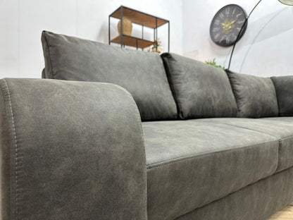 !Showroommodel! Antraciet Suède Stoffen U Zetel