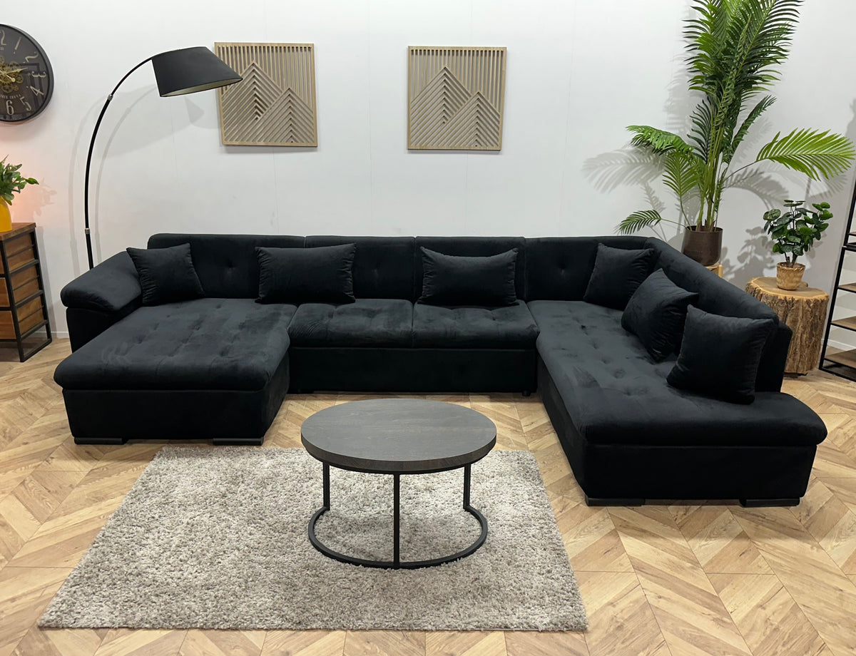 !Showroommodel! Zwarte Velvet U Zetel