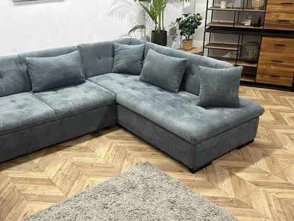!Showroommodel! Grijze Ribstof U Zetel