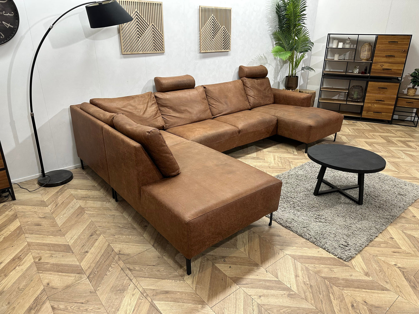 Cognac Bruine Suède Stoffen U Zetel ~ Losse Rugkussens