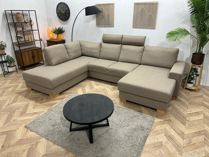 Beige U Zetel ~ Losse Rugkussens Met Afneembare Hoezen