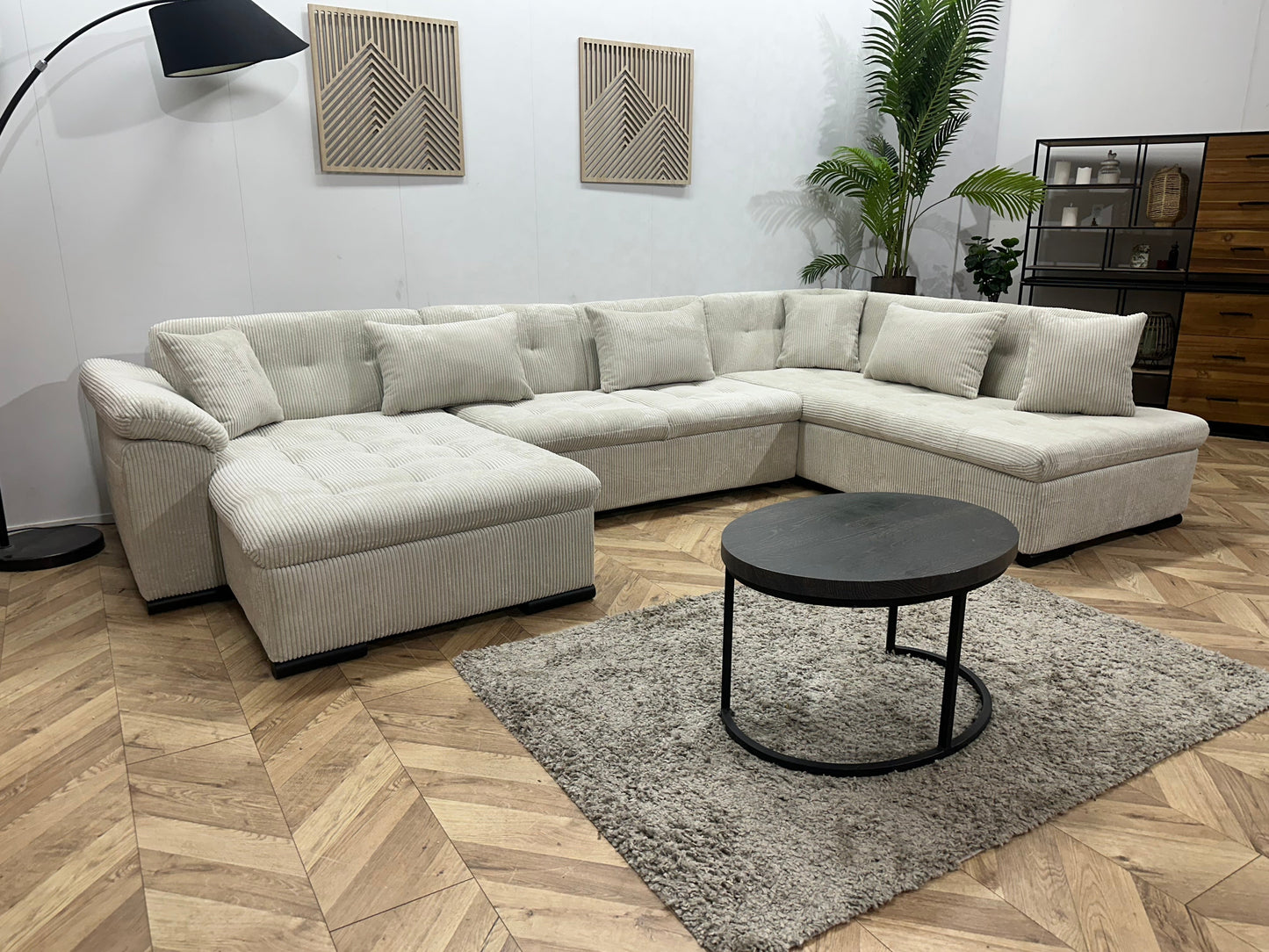 !Showroommodel! Witte Ribstof U Zetel