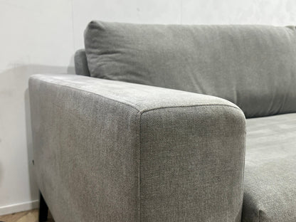 Hofstede Licht Grijze Suède Stoffen Design Hoekzetel ~ Losse Kussens Met Afneembare Hoezen