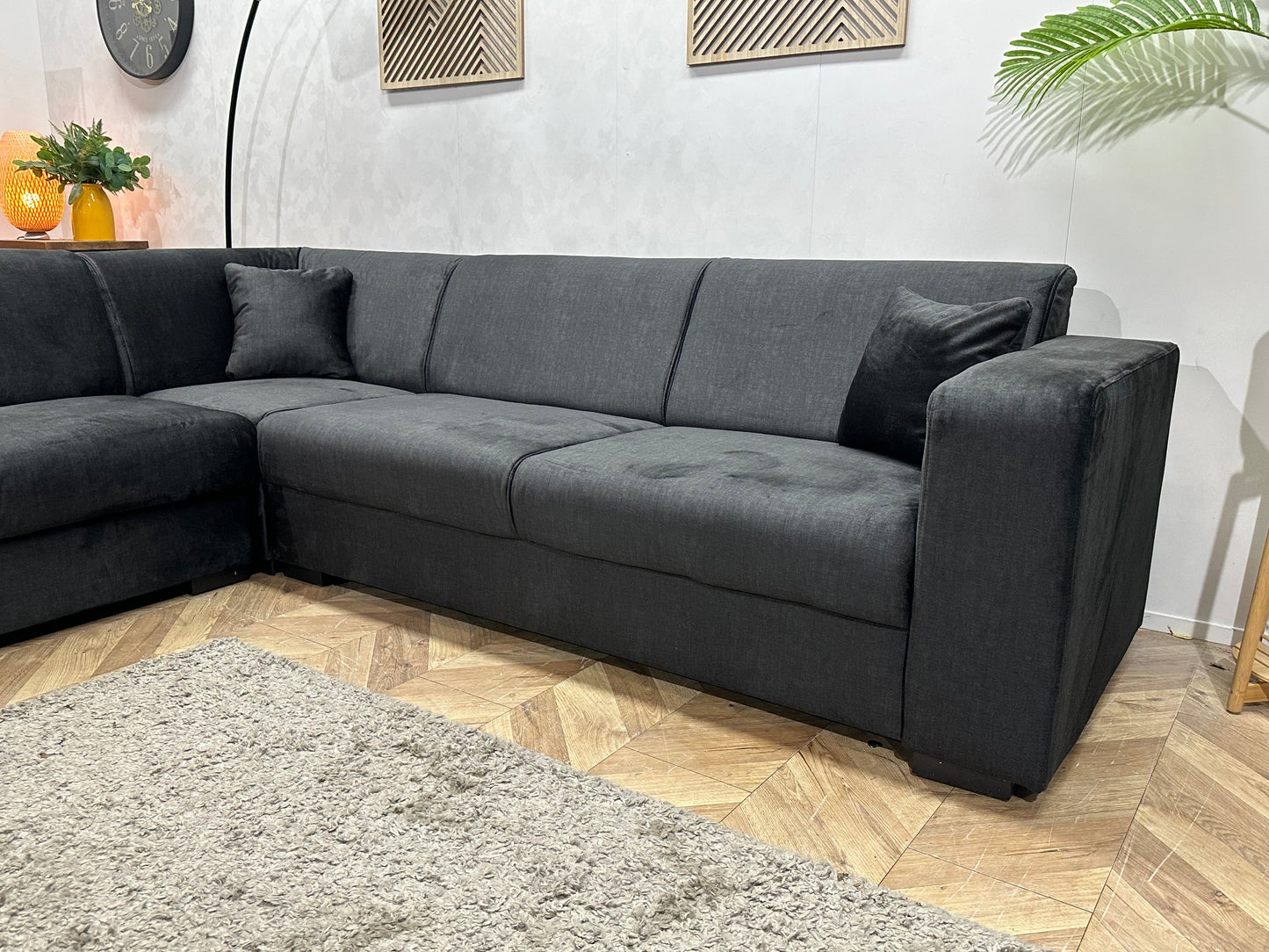 !Showroommodel! Zwarte Velvet Hoekzetel