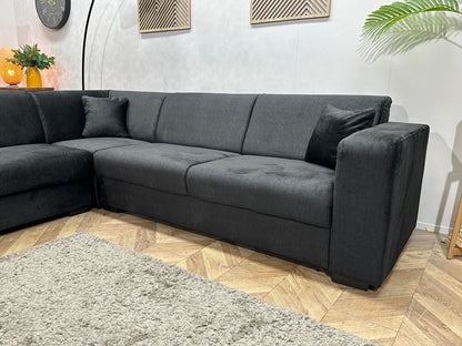 !Showroommodel! Zwarte Velvet Hoekzetel