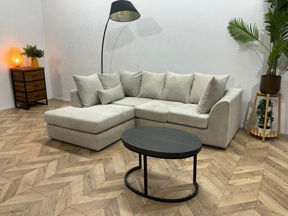 !Showroommodel! Witte/Crème Ribstof Hoekzetel