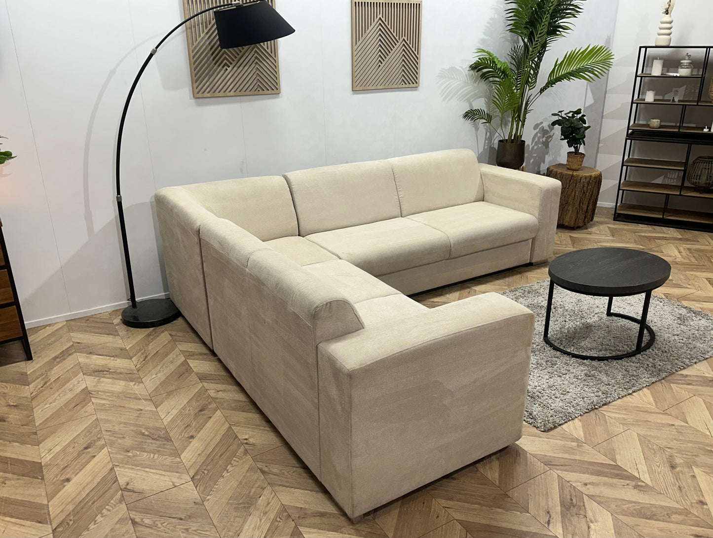 !Showroommodel! Crème Suède Stoffen Hoekzetel
