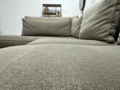 Room108 Beige Suède Stoffen Hoekzetel ~ Losse Kussens Met Afneembare Hoezen