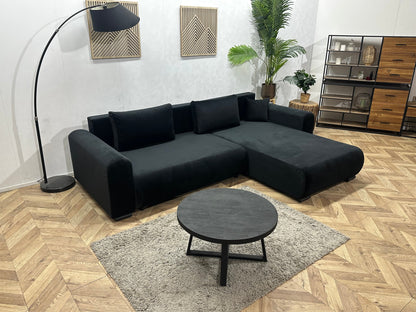 !Showroommodel! Zwarte Velvet Hoekzetel