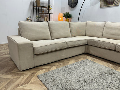 Beige Hoekzetel ~ Losse Kussens Met Afneembare Hoezen