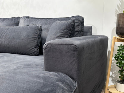 Antraciet Velvet U Zetel ~ Losse Kussens Met Afneembare Hoezen