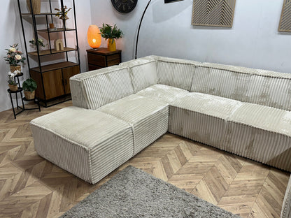 !Showroomodel! Witte Ribstof U Zetel