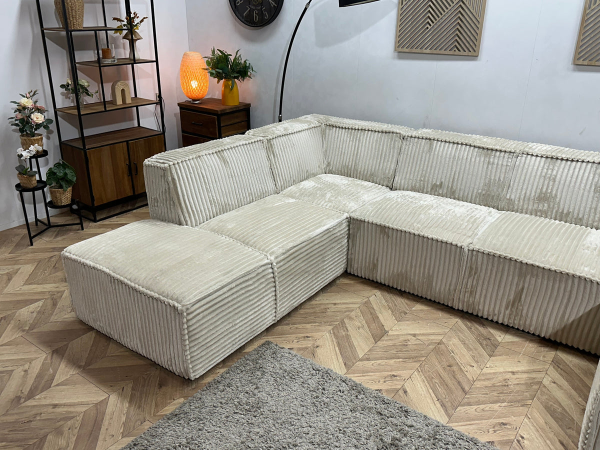 !Showroomodel! Witte Ribstof U Zetel