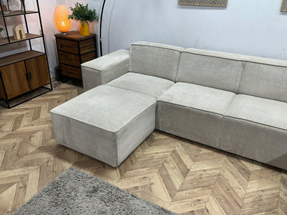 !Showroommodel! Witte Ribstof U Zetel
