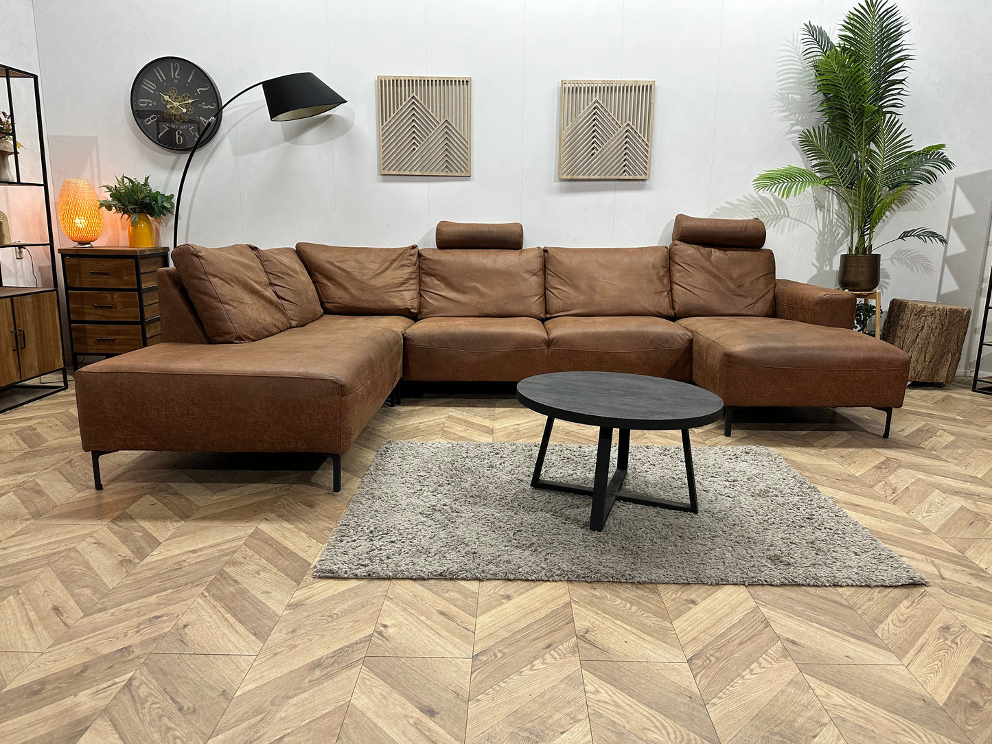 Cognac Bruine Suède Stoffen U Zetel ~ Losse Rugkussens