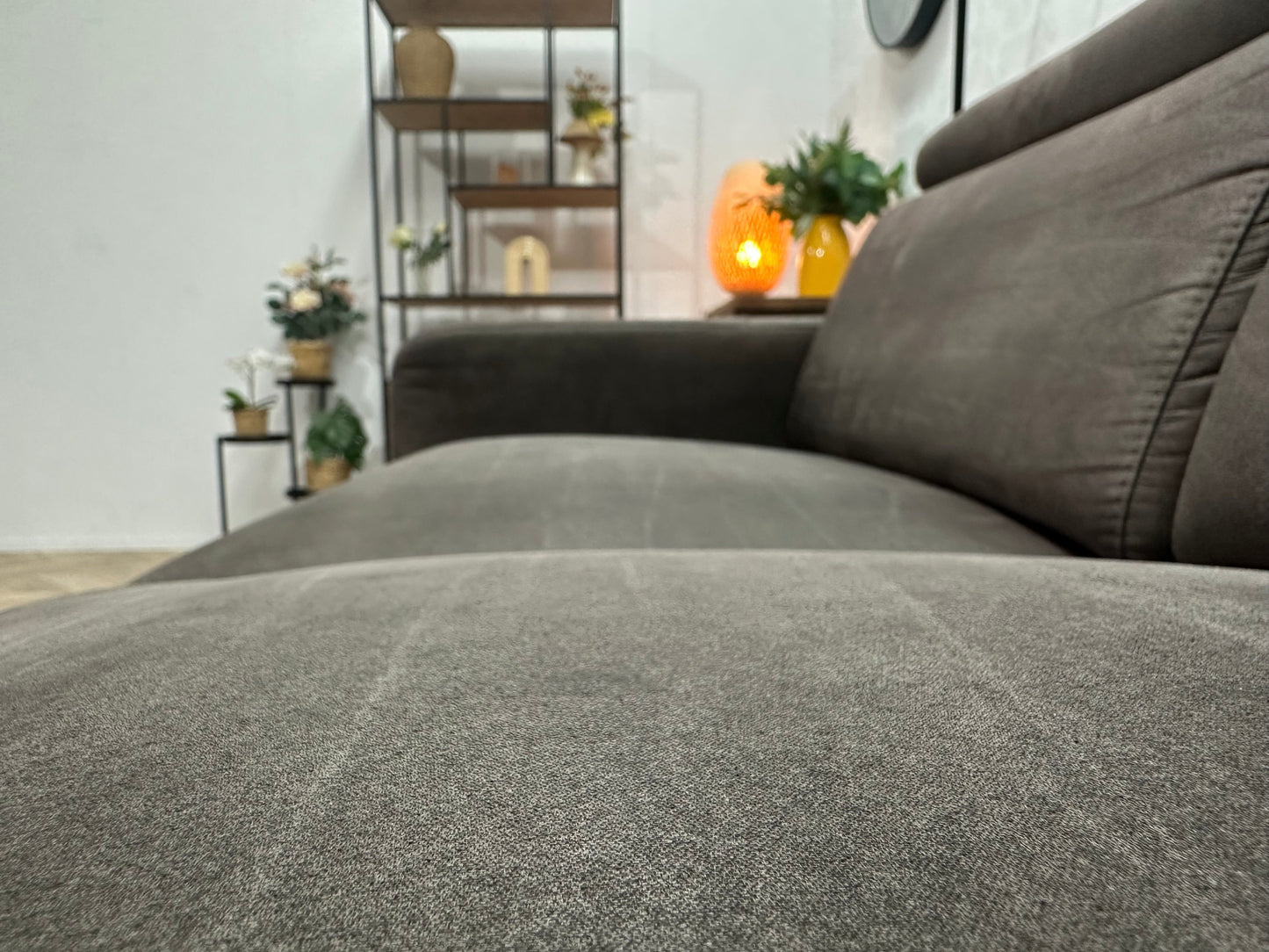 H&H Bruine Suède Stoffen Hoekzetel ~ Relaxfunctie