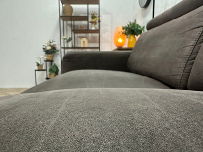 H&H Bruine Suède Stoffen Hoekzetel ~ Relaxfunctie
