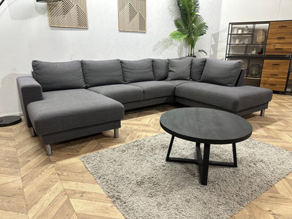 Antraciet U Zetel ~ Losse Rugkussens Met Afneembare Hoezen
