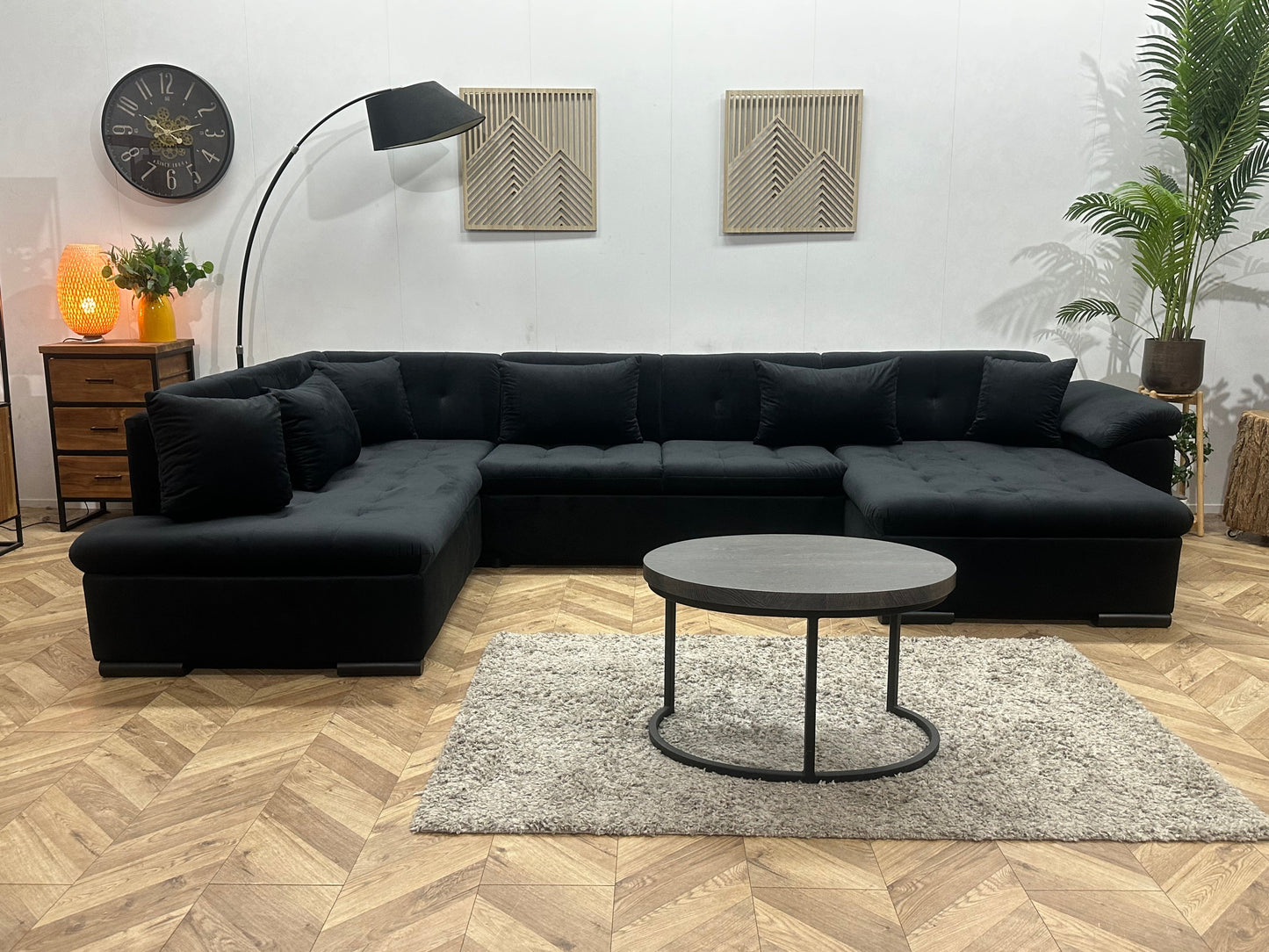 !Showroommodel! Zwarte Velvet U Zetel