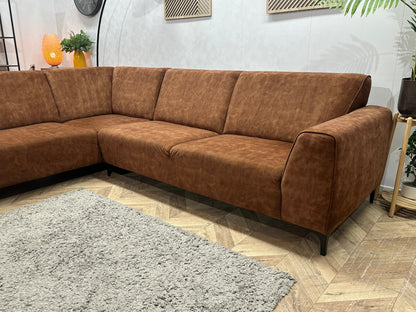 Cognac Bruine Velvet Hoekzetel ~ Vaste Kussens