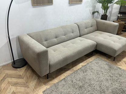 BySidde Beige/Grijze Bouclé Stoffen Hoekzetel ~