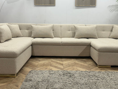 !Showroommodel! Witte/Crème Bouclé Stoffen U Zetel