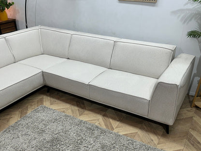 !Showroommodel! Witte Chenille Stoffen Hoekzetel