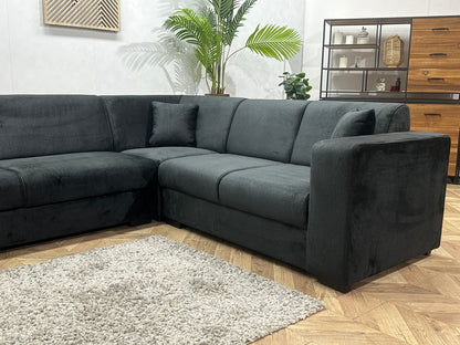 !Showroommodel! Zwarte Velvet Hoekzetel
