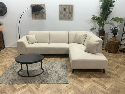 !Showroommodel! Crème Suède Stoffen Hoekzetel