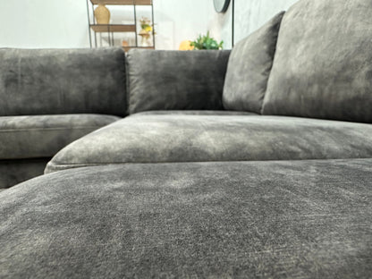 Antraciet Velvet Hoekzetel ~ Losse Kussens Met Afneembare Hoezen