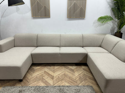SoTrue Beige Stoffen U Zetel ~ Vaste Kussens