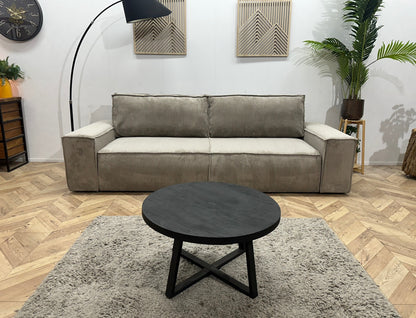 !Showroommodel! Licht Bruine Ribstof 2.5-Zits Zetel ~ Slaapfunctie