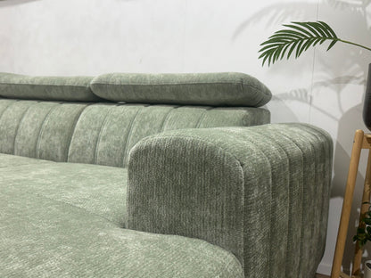 !Showroommodel! Groene Cremona Hoekzetel ~ Verstelbare Hoofdsteunen