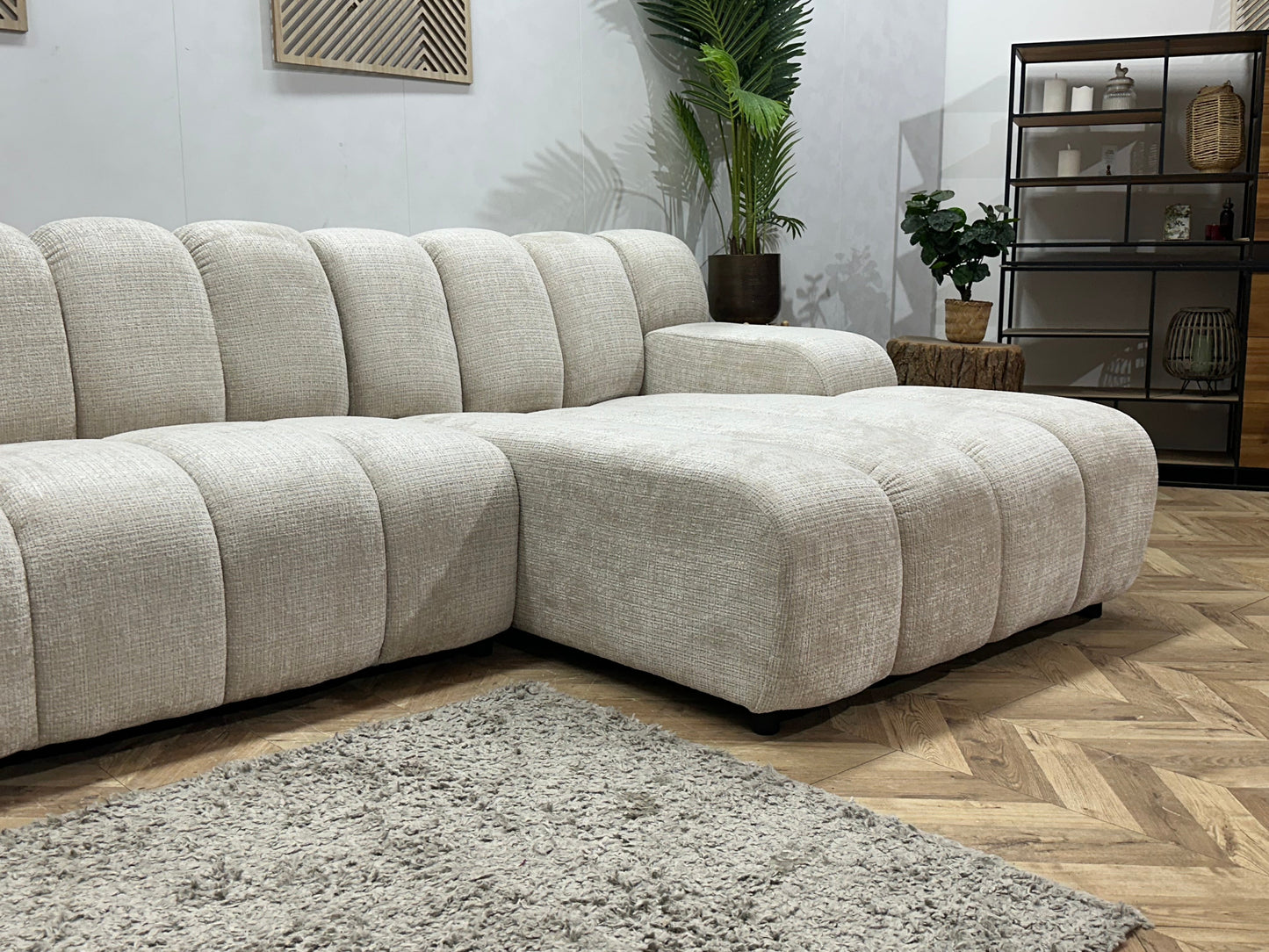 !Showroommodel! Witte/Crème Cremona Stoffen Hoekzetel
