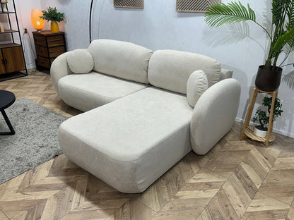 !Showroommodel! Witte/Crème Suède Stoffen Hoekzetel