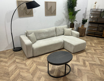 !Showroommodel! Witte Ribstof Hoekzetel