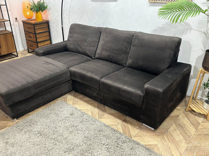 Antraciet Velvet Hoekzetel ~ Losse Rugkussens Met Afneembare Hoezen