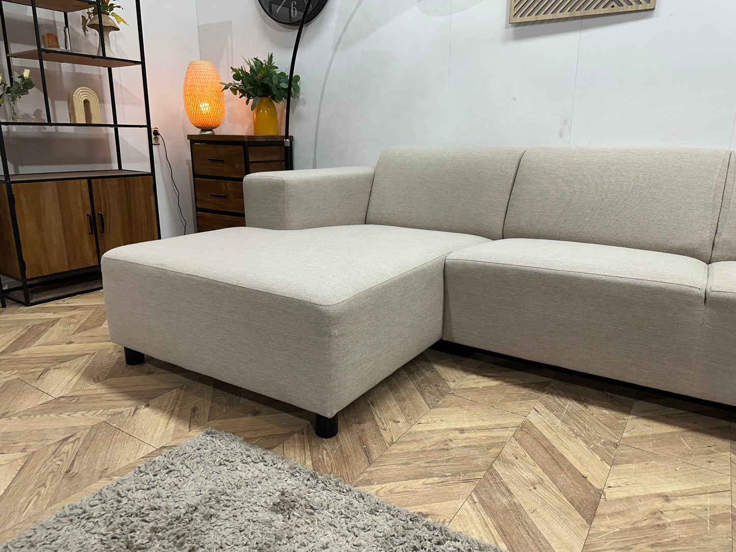 SoTrue Beige Stoffen U Zetel ~ Vaste Kussens